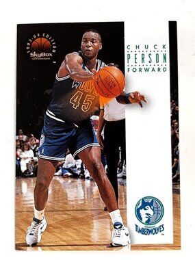 1993-94 Skybox Premium Chuck Person Timberwolves Basketball Card S64